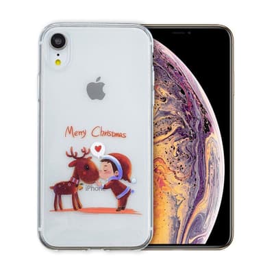 iPhone Xr beskyttelsesetui i silikone med jule mønster - Ren