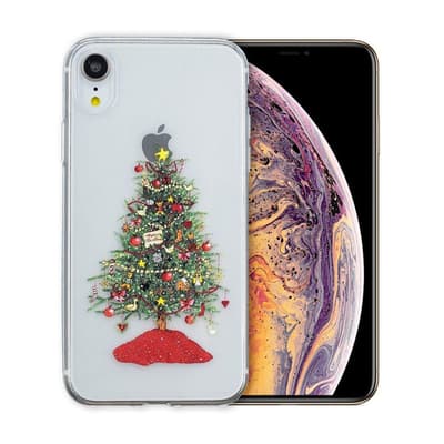 iPhone Xr beskyttelsesetui i silikone med jule mønster - Pyn