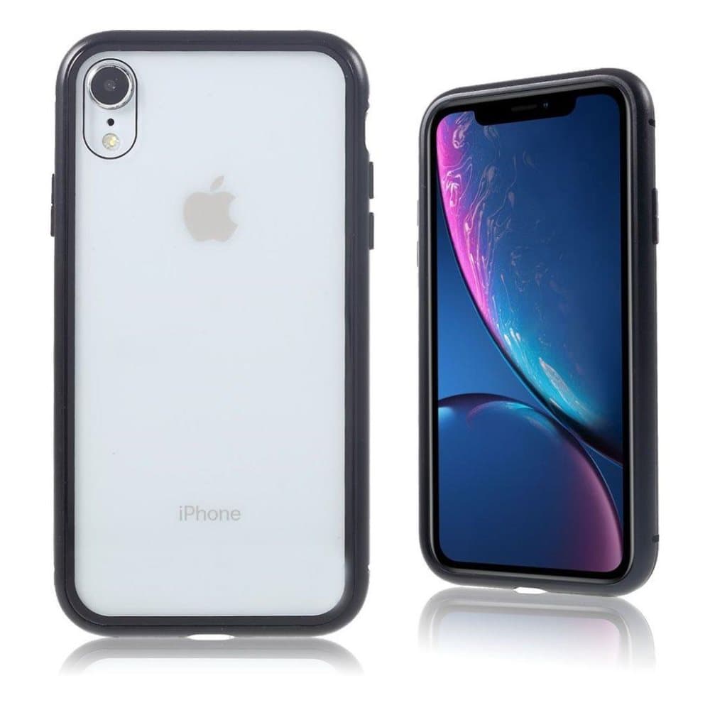 iPhone Xr beskyttelsesetui i kombimaterialer med hærdet glas