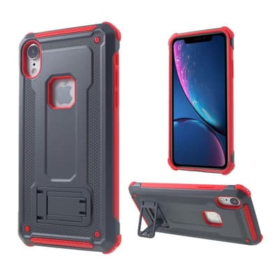 iPhone Xr kickstand combo case - Grey / Red
