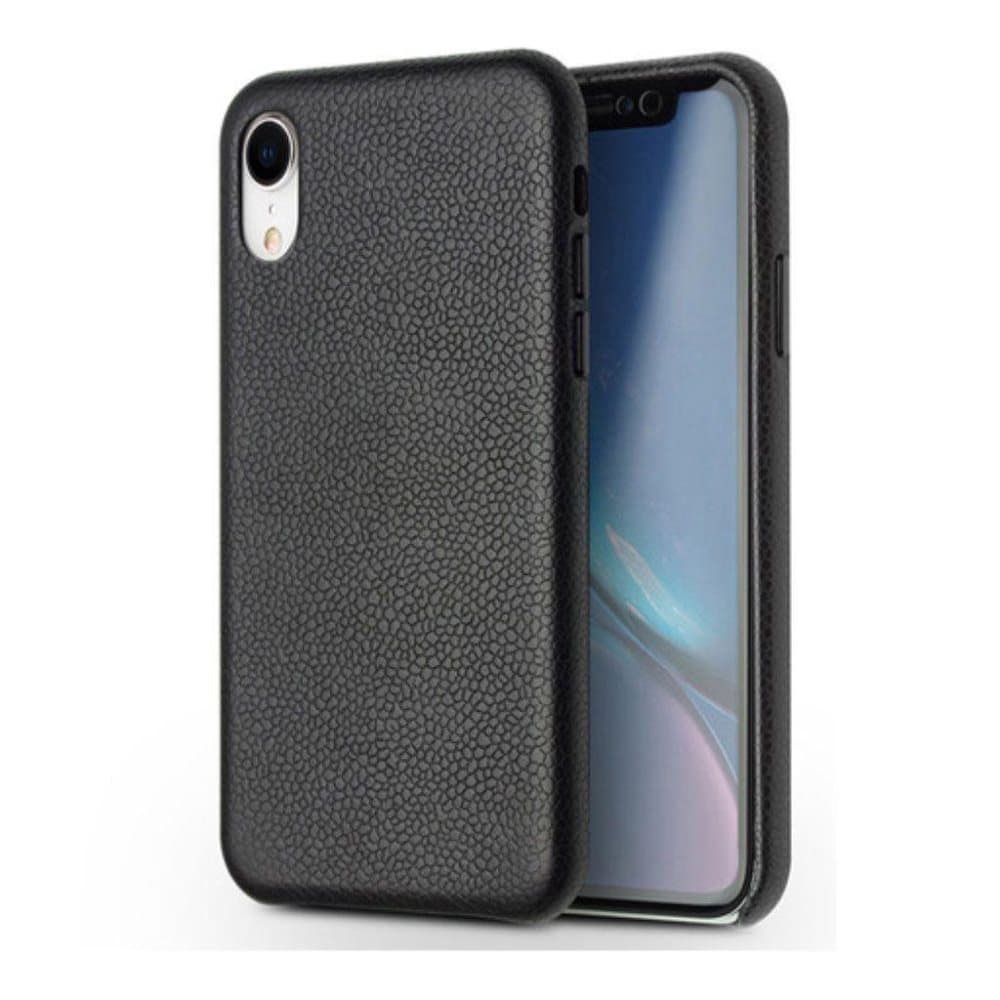 QIALINO iPhone Xr beskyttelsesetui i unikt læder med Litchi
