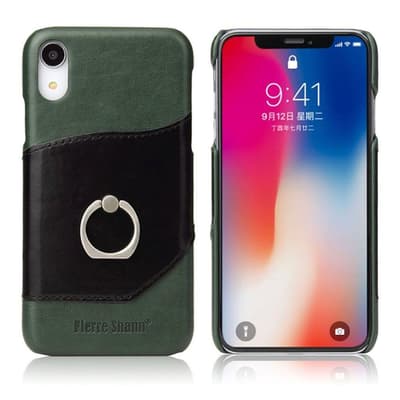 iPhone Xr FIERRE SHANN ohut lehmän nahka pintainen kova muov