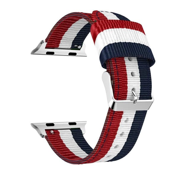 SKALO Nato-rem Metalspænde Apple Watch Series 1-3 42mm - Rød-Hvid-Blå