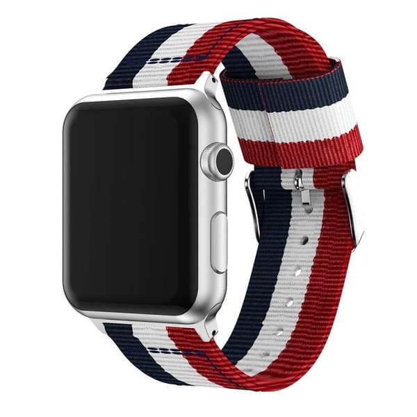 SKALO Nato-rem Metalspænde Apple Watch Series 1-3 42mm - Rød-Hvid-Blå