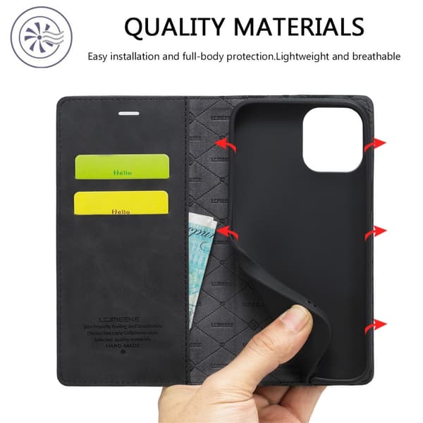 LC.IMEEKE Magnetisk telefontaske til iPhone 15 Stand Wallet Cover
