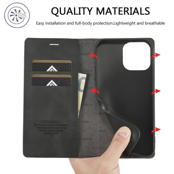 LC.IMEEKE Wallet Case Fodral iPhone 15 Pro - Svart