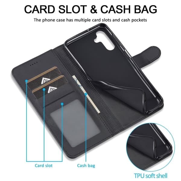 LC.IMEEKE Wallet Case till Samsung Galaxy A15 - Svart