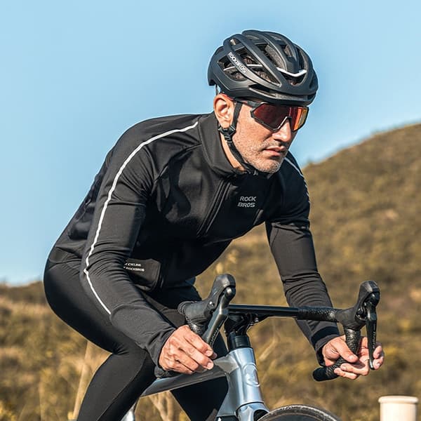 Rockbros Långärmad Cykeltröja Höst/Vinter XXL - Svart