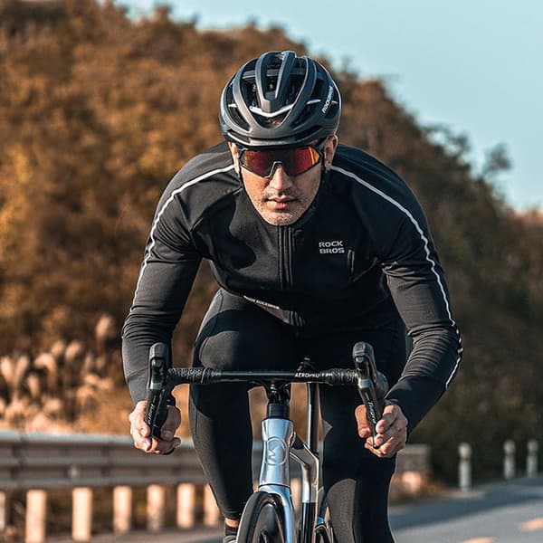 Rockbros Långärmad Cykeltröja Höst/Vinter XXL - Svart