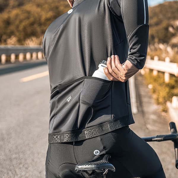 Rockbros Långärmad Cykeltröja Höst/Vinter XXL - Svart