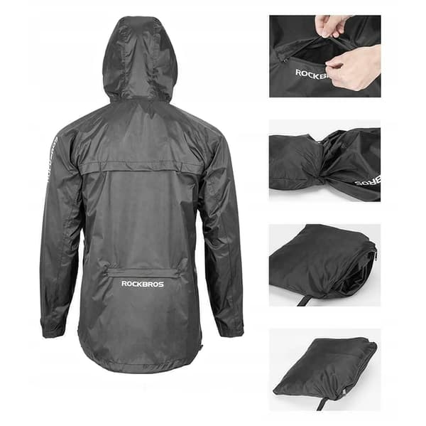 Rockbros Ventilerande Vindtät Regnjacka XXXL - Svart