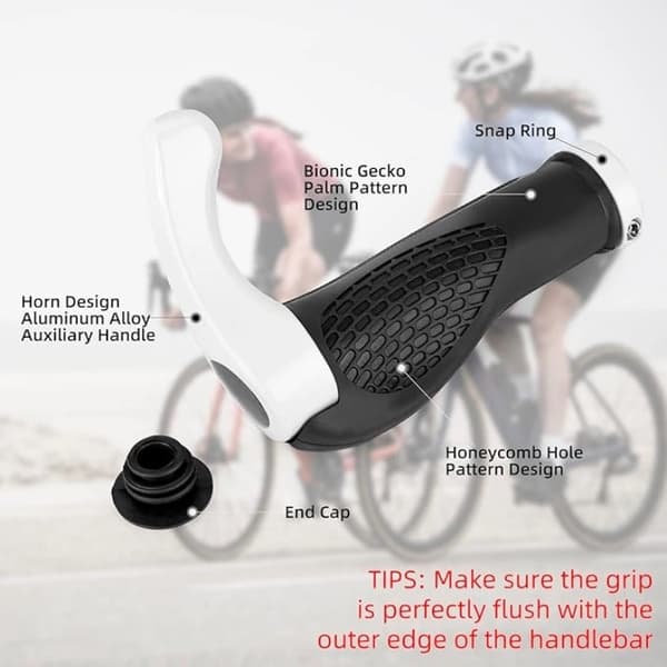 Rockbros Cykelhållarset med horn - Vit