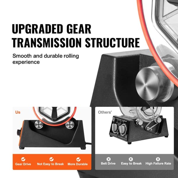 45W 3kg roterande trumma smycken polermaskin, 5 hastighetsjustering, 10-60 minuter timer, stor kapacitet, kraftfull prestanda