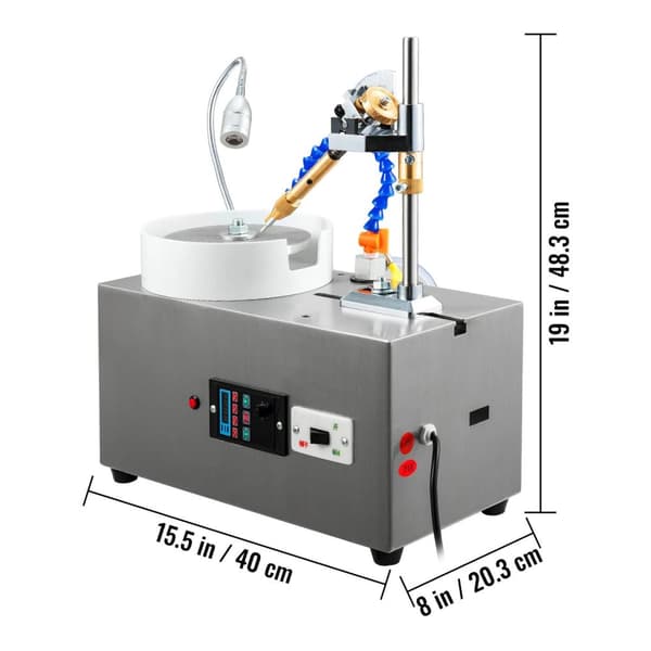 180W 2800 rpm ädelfacetteringsmaskin med manipulator/ljus/vattenpump, för slipning och polering, låg ljud, enastående detaljer