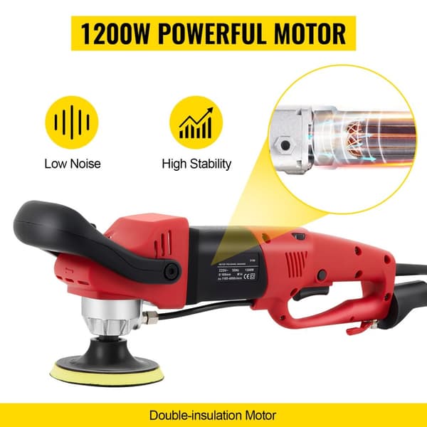 1200W 1100-4200RPM elektrisk våtpolerare, 6 hastigheter, justerbar vatteninjektion, effektiv värmeavledning, säker/bekväm att använda