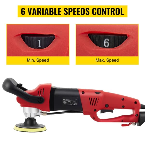 1200W 1100-4200RPM elektrisk våtpolerare, 6 hastigheter, justerbar vatteninjektion, effektiv värmeavledning, säker/bekväm att använda