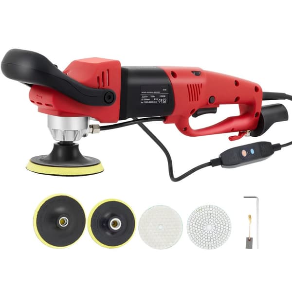 1200W 1100-4200RPM elektrisk våtpolerare, 6 hastigheter, justerbar vatteninjektion, effektiv värmeavledning, säker/bekväm att använda
