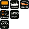 Miniatyrbillede 1 af 8: Polerpude 150 x 150 mm x 25 mm, medium svamp