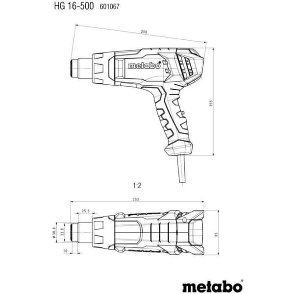 Varmluftspistol - METABO - HG 16-500 - MetaBOX 145