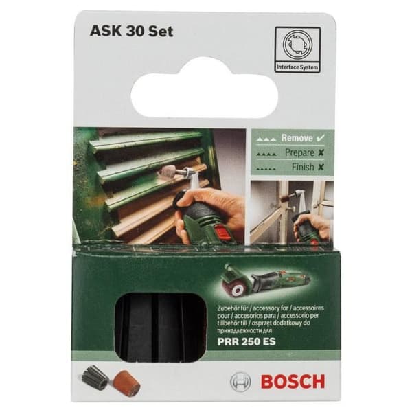 Bosch sliphylsa och hylshållarsats - (Tillbehör för Texoro, korn 80, bredd 30 mm, konisk)