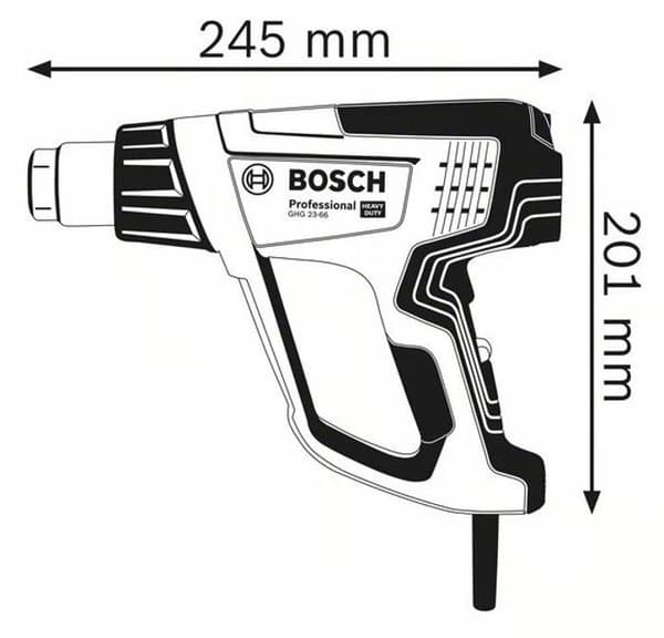 Bosch Professional GHG 23-66 Varmepistol + Kuffert - 2300 W - 650 °C - 06012A6300