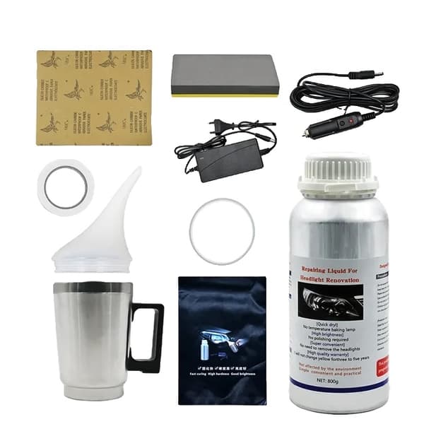 Auton ruosteenpoistoaine, 800ML ajovalojen kemiallinen kiillotussarja, kuorma-auton korjausneste, 800g Paperi Setti