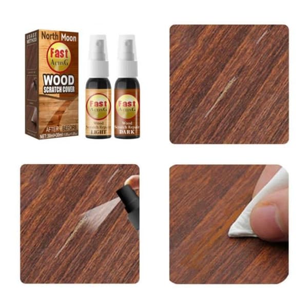 SHOP-STORY - Reparationslack för trä i spray - 2 nyanser - Fix It for Wood