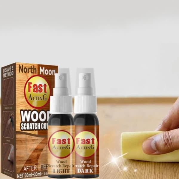 SHOP-STORY - Reparationslack för trä i spray - 2 nyanser - Fix It for Wood