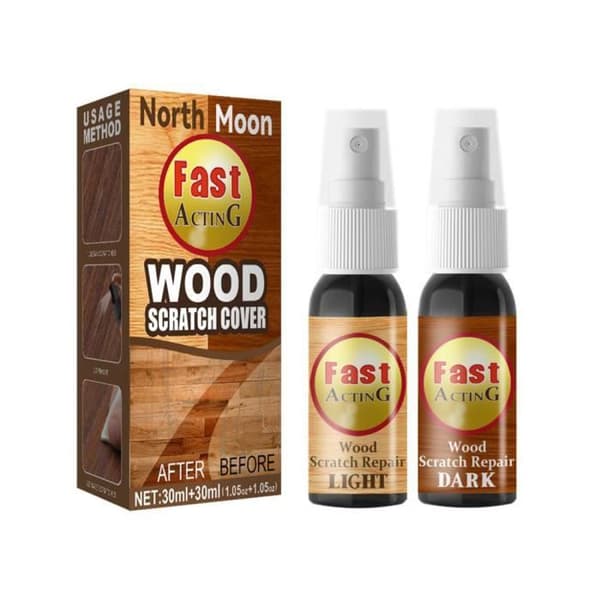 SHOP-STORY - Reparationslack för trä i spray - 2 nyanser - Fix It for Wood