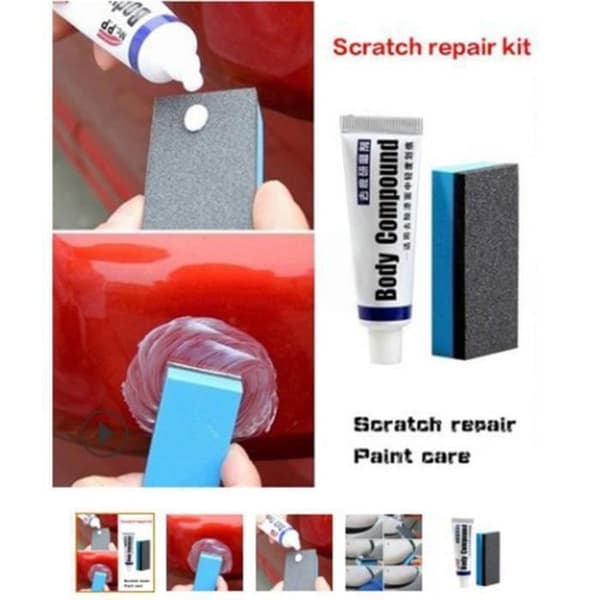 Car Scratch Eraser, Polish Polish Paste Kit med svamp för bilkaross N