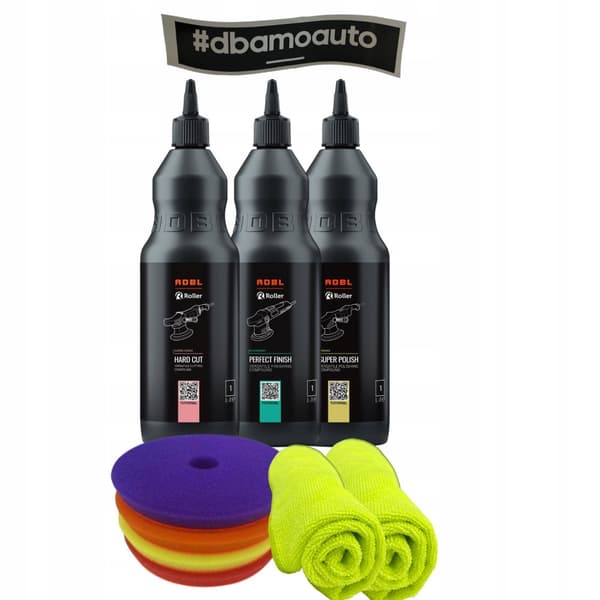 Polerpasta Polering av lack med ADBL Hard Cut 1L + 4 poleringsdynor