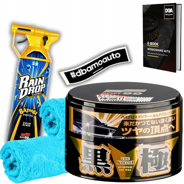 Soft99 Kiwami mörkt bilvax för mörka lacker +Rain Drop Bazooka