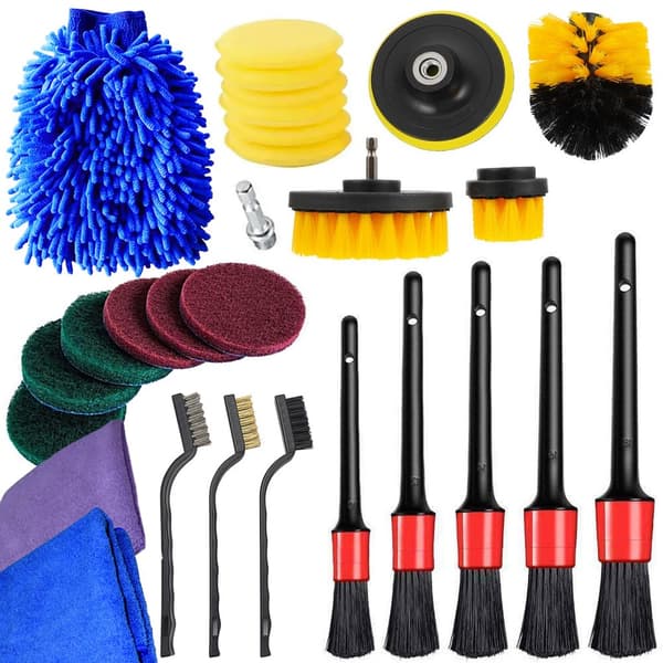 Set med Svampar / Borstar / Mikrofiberdukar - Rengör & polerar