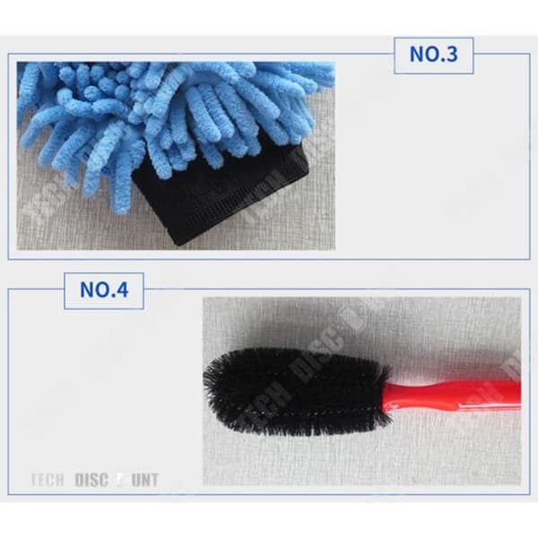 TD® Invändig bilrengöringssats exteriör biltvätt motorcykel lastbil mikrofiber handske borste polera fönster mjukt mjukt skum