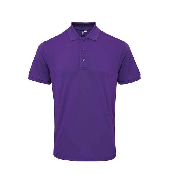 Premier Mens Coolchecker Plus Piqu Polo Shirt Purple XXL