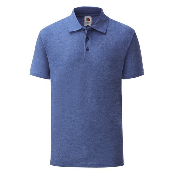 Fruit Of The Loom Mens 65/35 Pique Short Sleeve Polo Shirt Heather Royal S