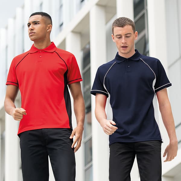 Finden & Hales Panel Performance Sports Polo T-shirt til mænd