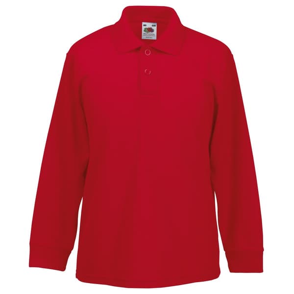Fruit of the Loom Långärmad 65/35 Pique Polo för barn / Polotröjor för barn