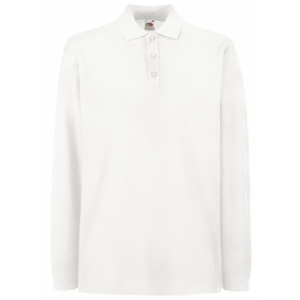 Fruit of the Loom Polo shirt med lång ärm för män Premium
