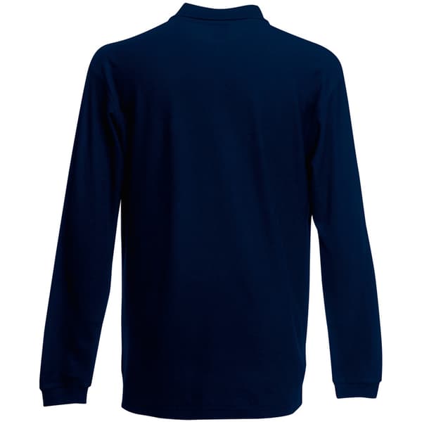 Fruit of the Loom Polo shirt med lång ärm för män Premium