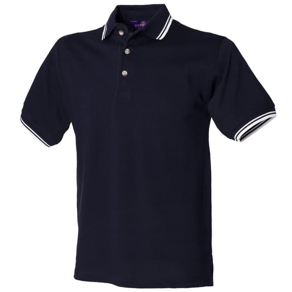 Henbury Klassisk polotröja för män med krage och manschett med tudelad krage och manschett