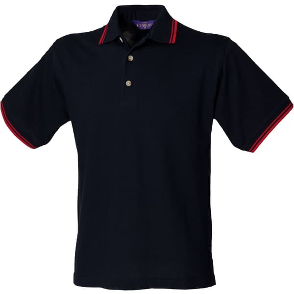 Henbury Mens Classic Tipped Collar & Cuff Polo Shirt