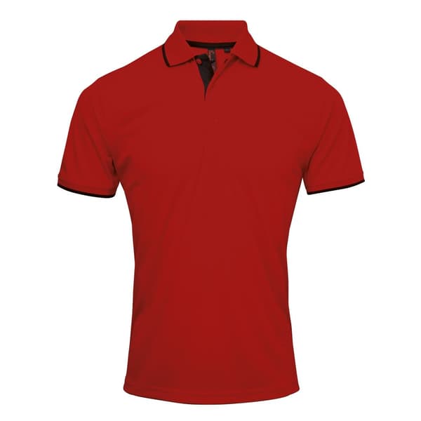 Premier Mens Contrast Coolchecker Polo Shirt