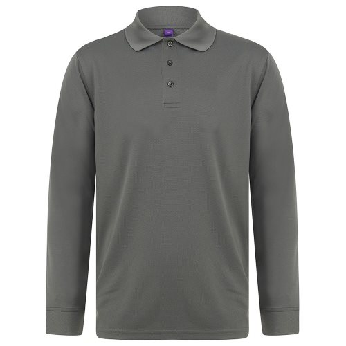 Bild av Henbury Coolplus Moisture Wicking långärmad poloskjorta
