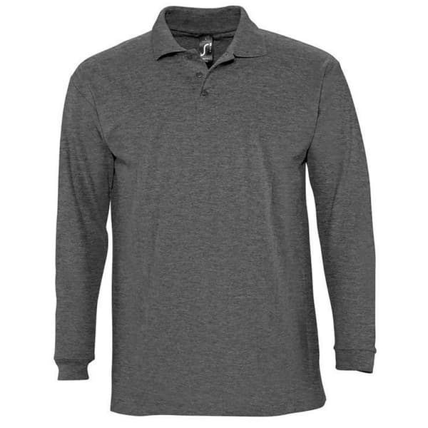 SOLS Herre Winter II langærmet poloshirt i bomuld med pique