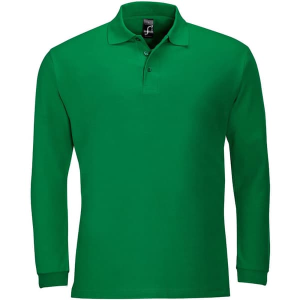 SOLS Herre Winter II langærmet poloshirt i bomuld med pique