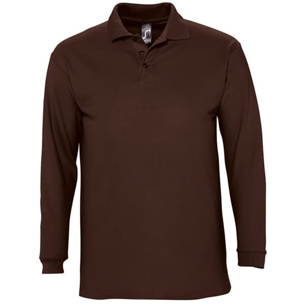 SOLS Herre Winter II langærmet poloshirt i bomuld med pique