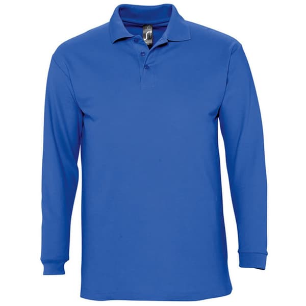 SOLS Herre Winter II langærmet poloshirt i bomuld med pique