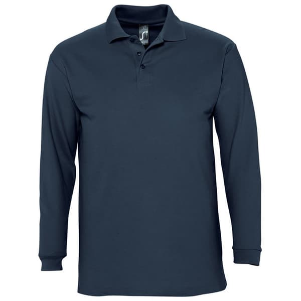SOLS Herre Winter II langærmet poloshirt i bomuld med pique