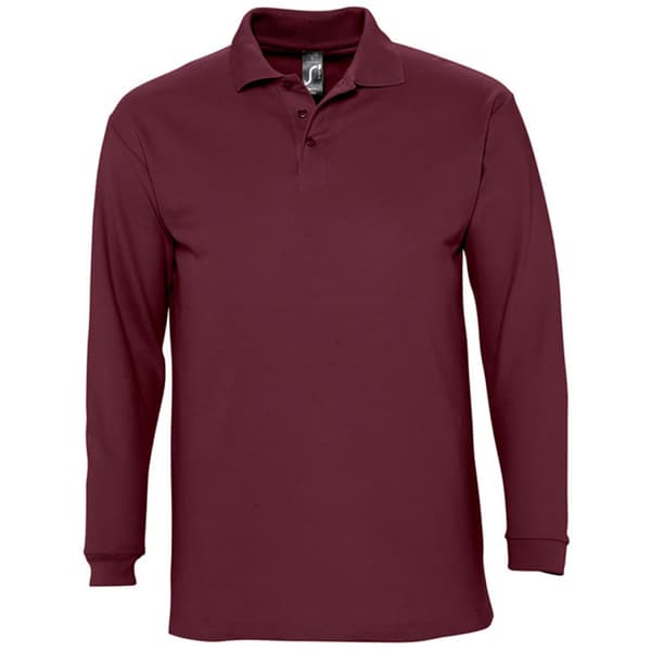 SOLS Herre Winter II langærmet poloshirt i bomuld med pique